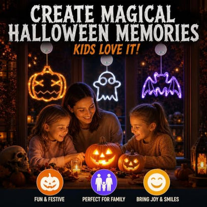 LOLStar Halloween Decorations, 2026 Upgrade Halloween Window Lights, 3 Pack