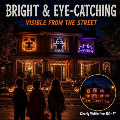 LOLStar Halloween Decorations, 2026 Upgrade Halloween Window Lights, 3 Pack
