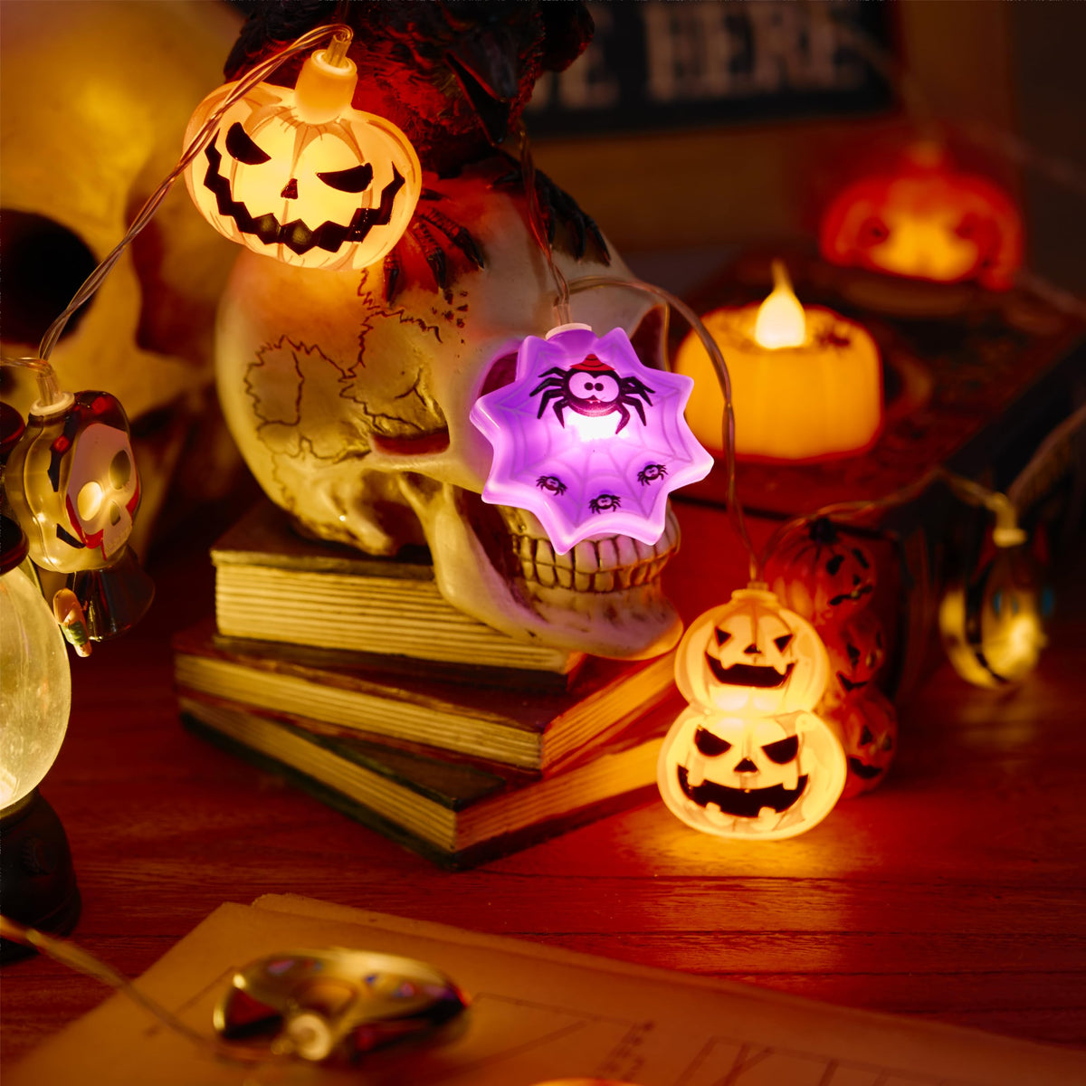 LOLStar Halloween String Lights, 10FT 20 LED Halloween Fairy Lights Decor